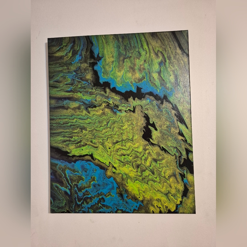 Abstract Green and Blue Canvas Art